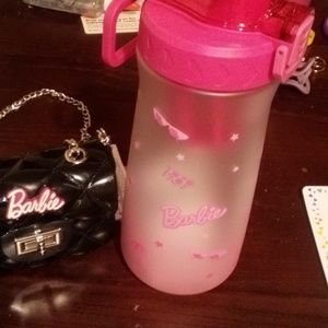 Barbie water bottle and black Barbie Mini purse 👛
